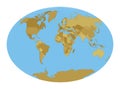 World Map. Fahey pseudocylindrical projection. Royalty Free Stock Photo