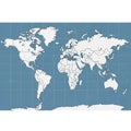 World map featuring countries outlined in black on a light gray background, set against a blue Royalty Free Stock Photo