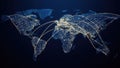 A world map featuring network lines and connections Royalty Free Stock Photo