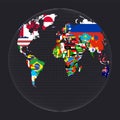 World map with flags. Royalty Free Stock Photo