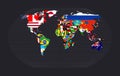 World map with flags. Royalty Free Stock Photo