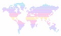 World map in the form of stripes. Colored lines do not form continents Royalty Free Stock Photo