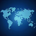 World Map Formed by Blue Dots on a Circular Gradient Blue Background global earth Royalty Free Stock Photo