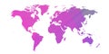 Violet mist worldmap over white.17