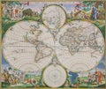 1665 World map by Frederick de Wit