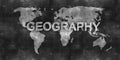 World map geography draw on chalkboard Royalty Free Stock Photo