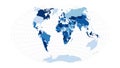 World Map. Ginzburg IV projection. Royalty Free Stock Photo