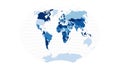 World Map. Ginzburg VI projection. Royalty Free Stock Photo