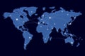 World Map. Global communication, exchange, travel and transportation.