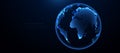 World map. Global network connection. Glowing wireframe, linear, line and mesh illustration vector