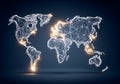 World map global network digital communication technology Royalty Free Stock Photo