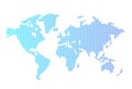 World map. Global network, pixel texture, earth background, abstract pattern
