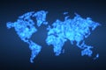 World map. Global network, pixel texture, earth background, abstract pattern