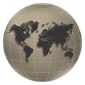 World map globe light globus brown Royalty Free Stock Photo