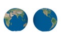 World map - globe hemispheres