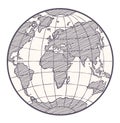 World map globe sketch vector