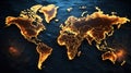 World Map Glows with Volumetric Lighting