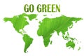 World map go green mind speech concept Royalty Free Stock Photo