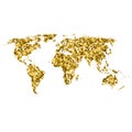 World map of gold glittering stars . Golden Modern element for info graphics. vector Royalty Free Stock Photo