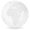 World map golf ball