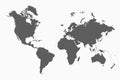 World map. Gray monochrome template. Vector.