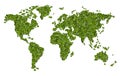 World map from the green grass. Isolated Royalty Free Stock Photo