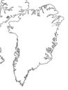 World Map of GREENLAND: Greenland, Arctic Archipelago, Atlantic Ocean. Geographic chart.