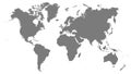World map grey illustration with high details