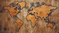 World map grunge background. Generative AI Royalty Free Stock Photo