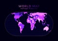 World Map. Herbert Hufnage`s pseudocylindrical. Royalty Free Stock Photo