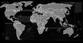 World map with hexagonal data clusters and network connections image