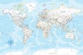 World Map - Highly Detailed Colored Vector Map of the World. Ideally for the Print Posters Royalty Free Stock Photo