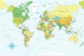 World Map - Highly Detailed Colored Vector Map of the World. Ideally for the Print Posters Royalty Free Stock Photo