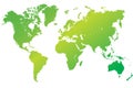 world map highly detailed green vector