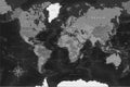 World Map - Highly Detailed Vector Map of the World. Ideally for the Print Posters. Black Gray Colors. With Relief and Depth Royalty Free Stock Photo