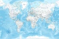 World Map - Highly Detailed Colored Vector Map of the World. Ideally for the Print Posters Royalty Free Stock Photo