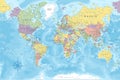 World Map - Highly Detailed Colored Vector Map of the World. Ideally for the Print Posters Royalty Free Stock Photo