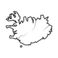 World Map of ICELAND: Iceland, Scandinavia, North Europe, Atlantic Ocean. Geographic chart.