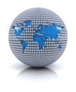 World map icon on globe formed by dollar sign Royalty Free Stock Photo