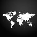 World map icon isolated on black background. Travel worldwide icon Royalty Free Stock Photo