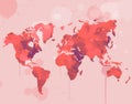 World map illustration in watercolor Royalty Free Stock Photo