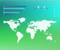 World map illustration on blurred green and blue background mesh suitable for infographic Royalty Free Stock Photo
