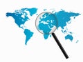 World Map Magnifying Glass Illustration Royalty Free Stock Photo