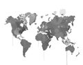 World map illustration in watercolor Royalty Free Stock Photo