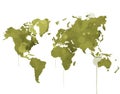 World map illustration in watercolor Royalty Free Stock Photo