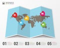 World map with infographic elements. Modern design. Vector Royalty Free Stock Photo