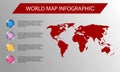 World map infographic, With Shiney Button, Used For Website, Flyer templates