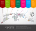 World map infographic template Royalty Free Stock Photo