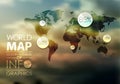 World Map and Information Graphics Royalty Free Stock Photo