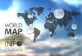 World Map and Information Graphics Royalty Free Stock Photo